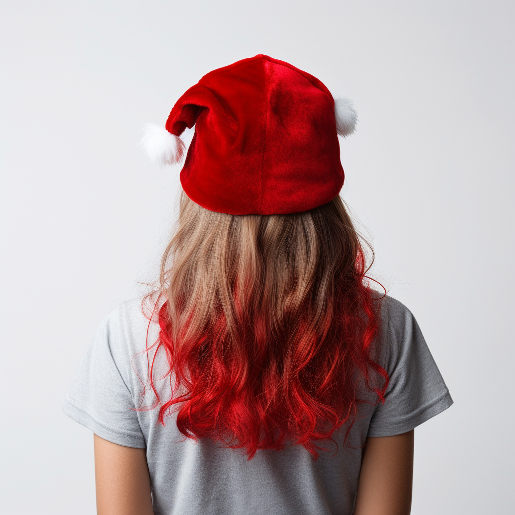 Child with Colorful Hair wearing Santa's Hat ?