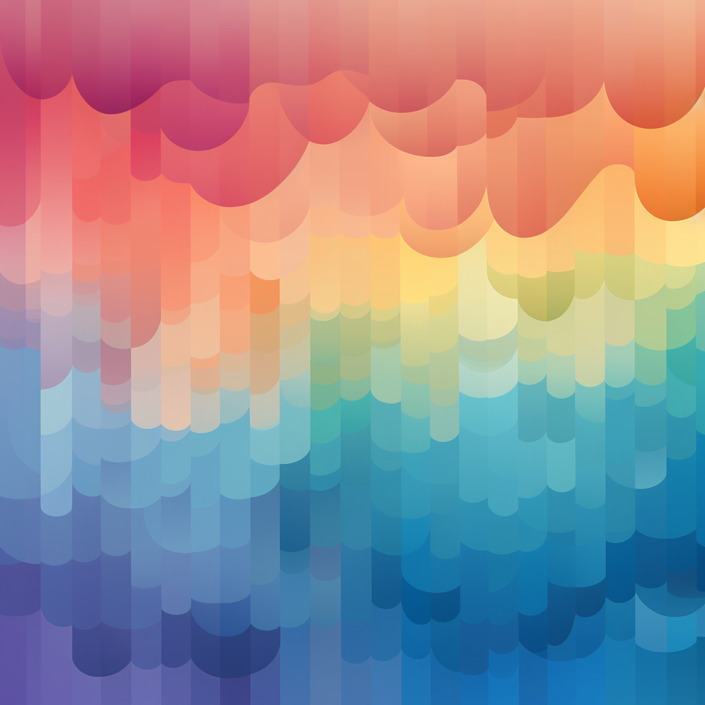 Colorful horizon shapes on gradient