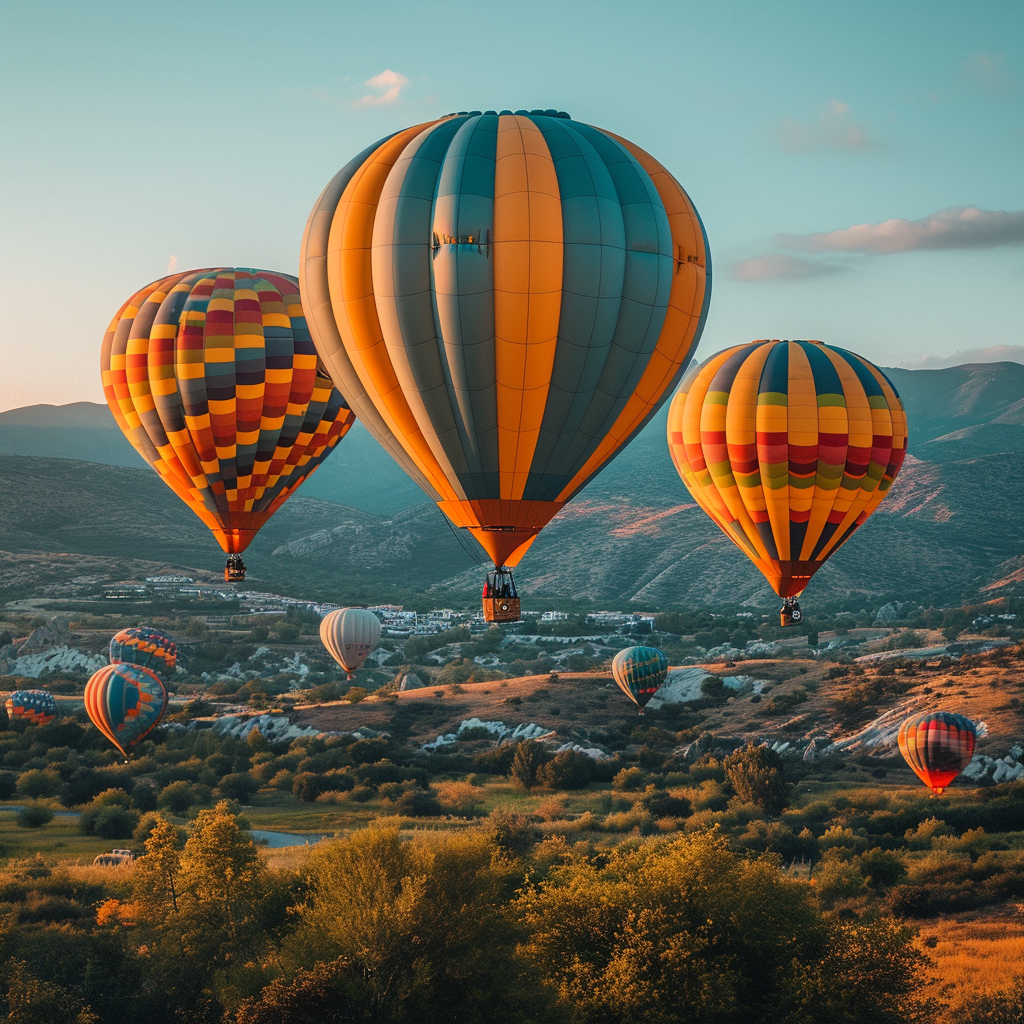 Colorful hot air balloons in the sky