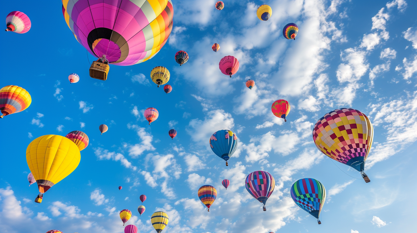 Colorful hot air balloons in the sky