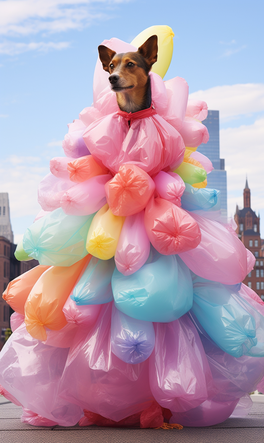 Colorful inflatable fabrics with dogs