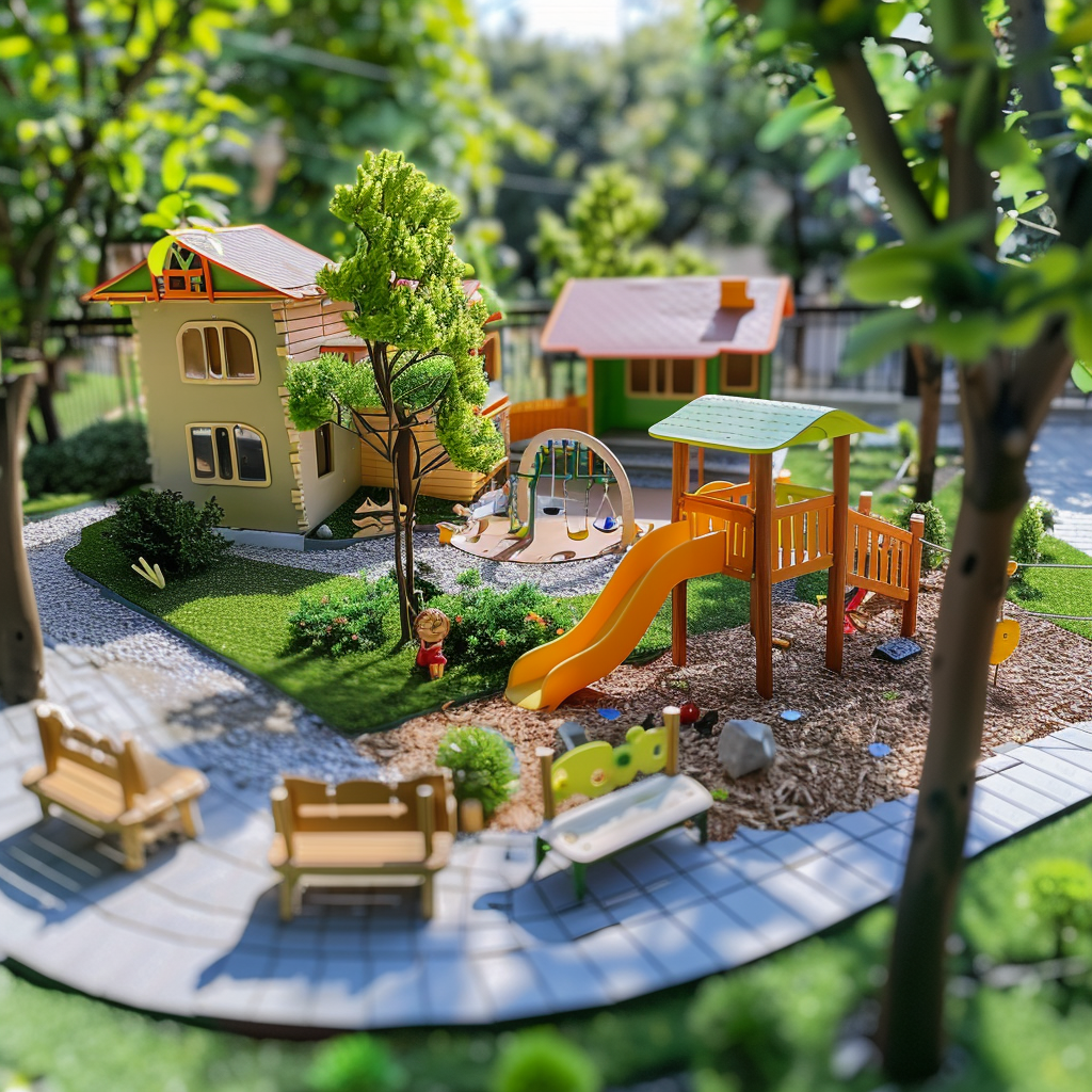 Colorful Kindergarten Garden Playground Building