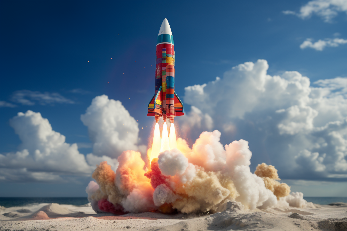 Ultrarealistic Lego Rocket Blasting Off