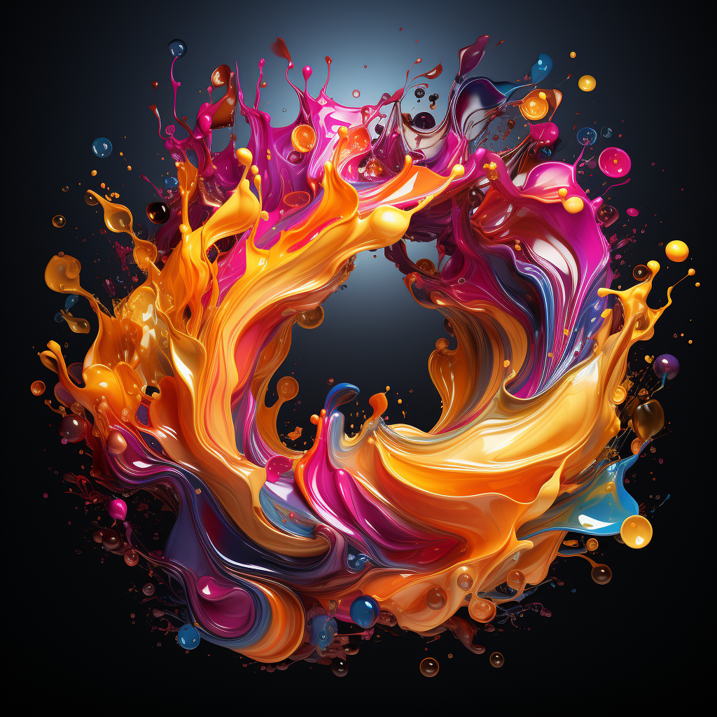 Colorful liquid background with blank circle for logo