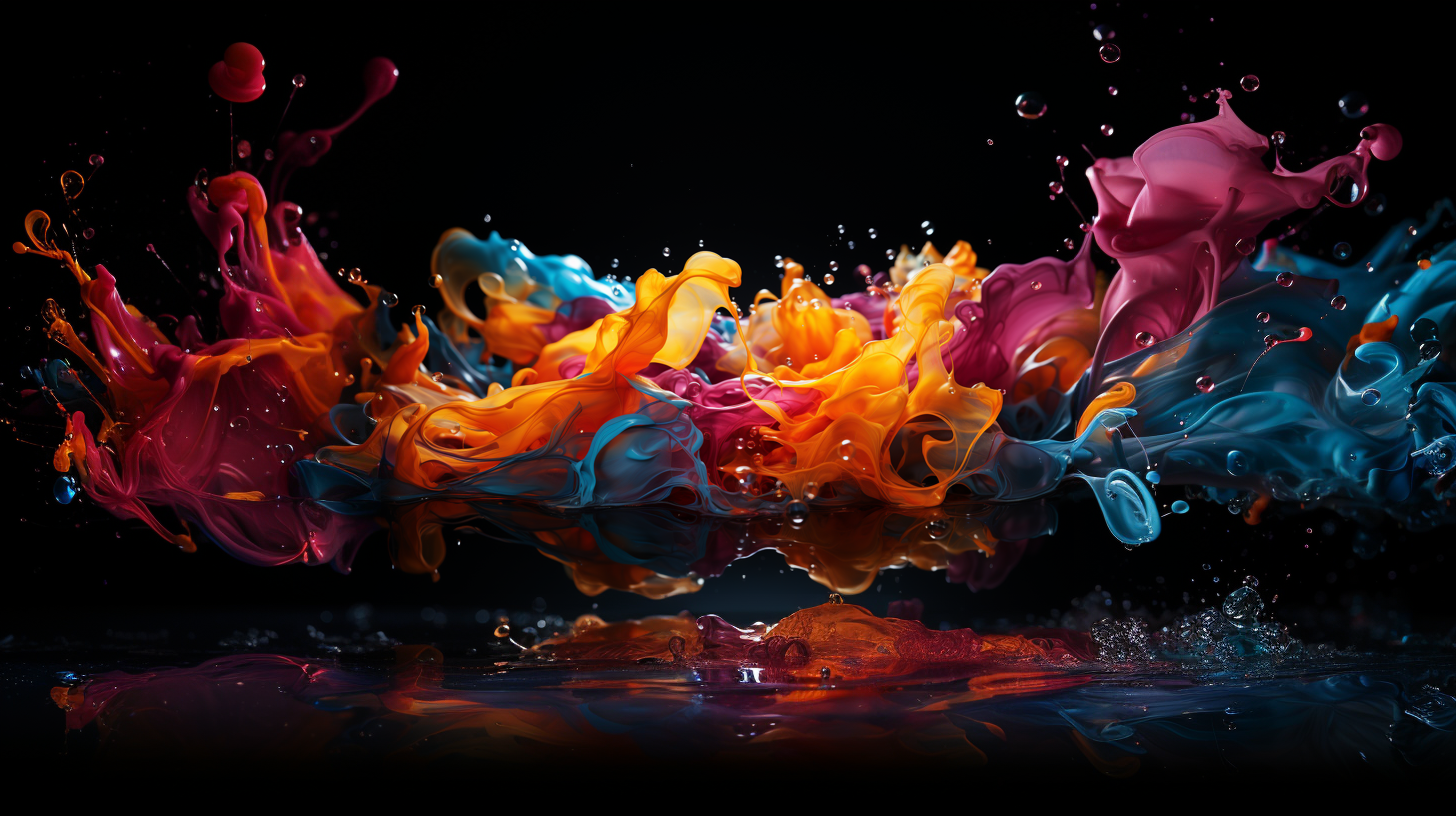 Colorful liquid simulation on dark background