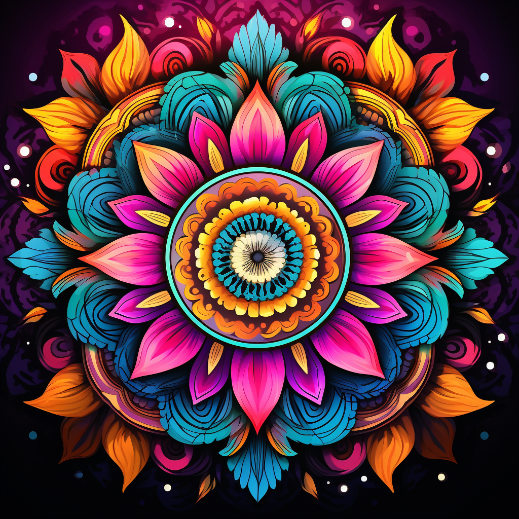 Vibrant mandala book cover design