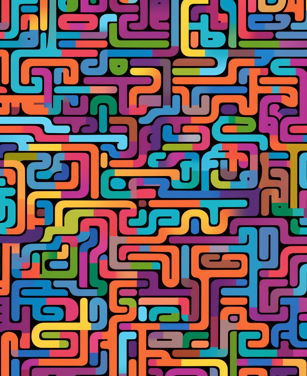 Vibrant maze background design