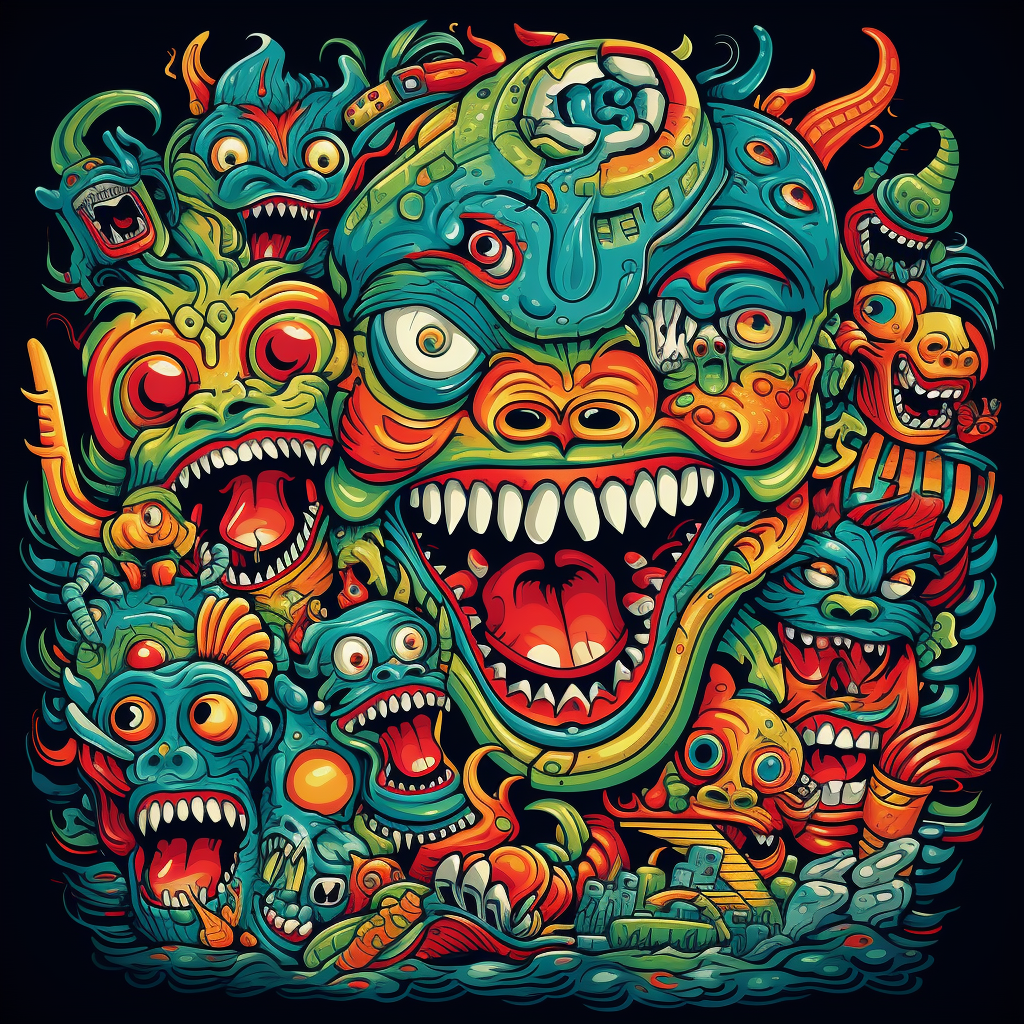 Mexican monster in vibrant colors