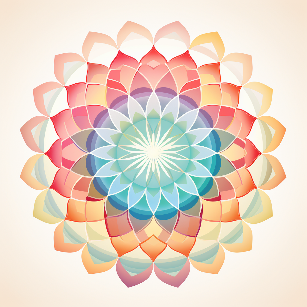 Colorful minimal mandala design