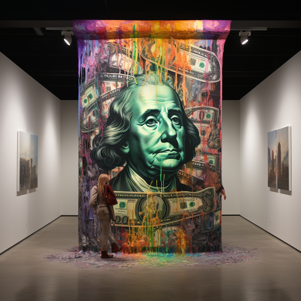 Colorful Money Bill Painting