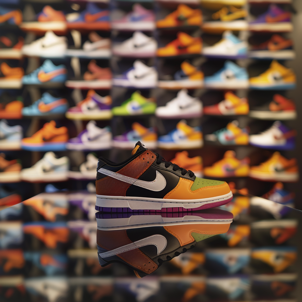 Colorful Nike Dunks Background Bokeh