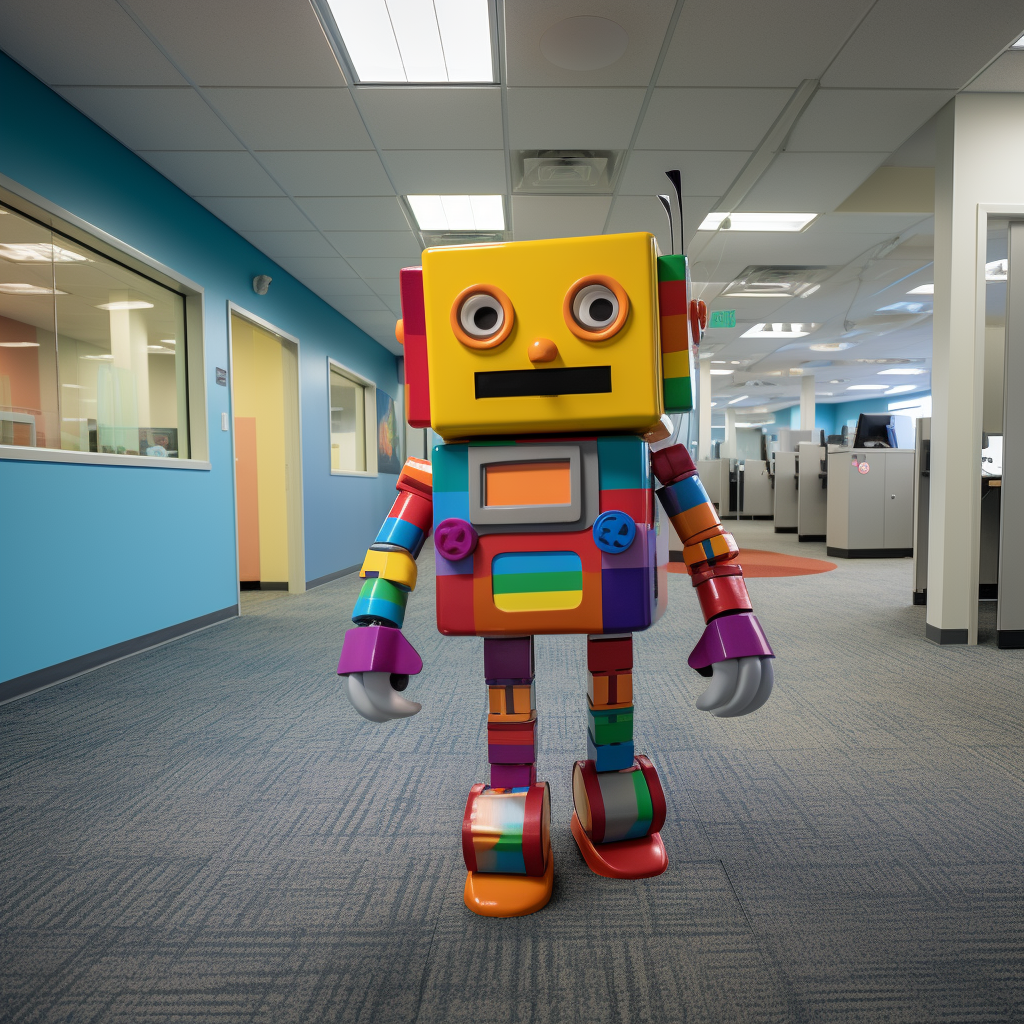 Colorful office walking robot