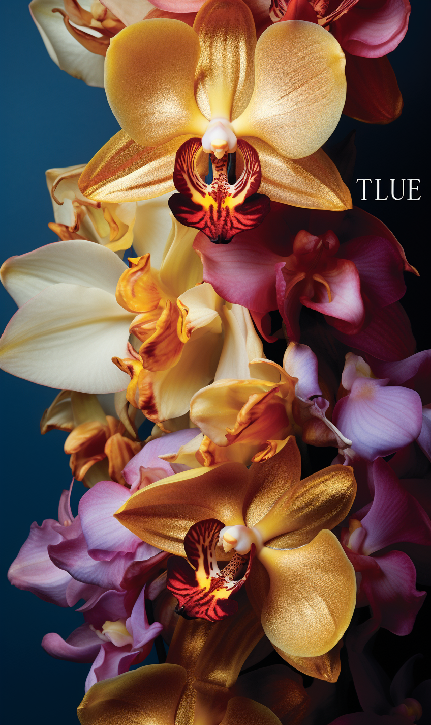 Luxuriously Presented Colorful Orchid Flowers