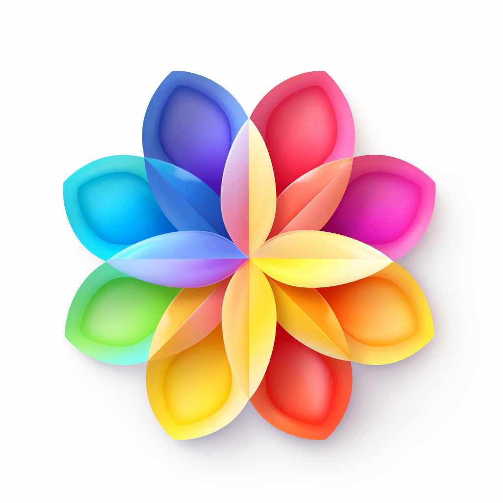 Colorful Petals Overlapping Gradient Icon