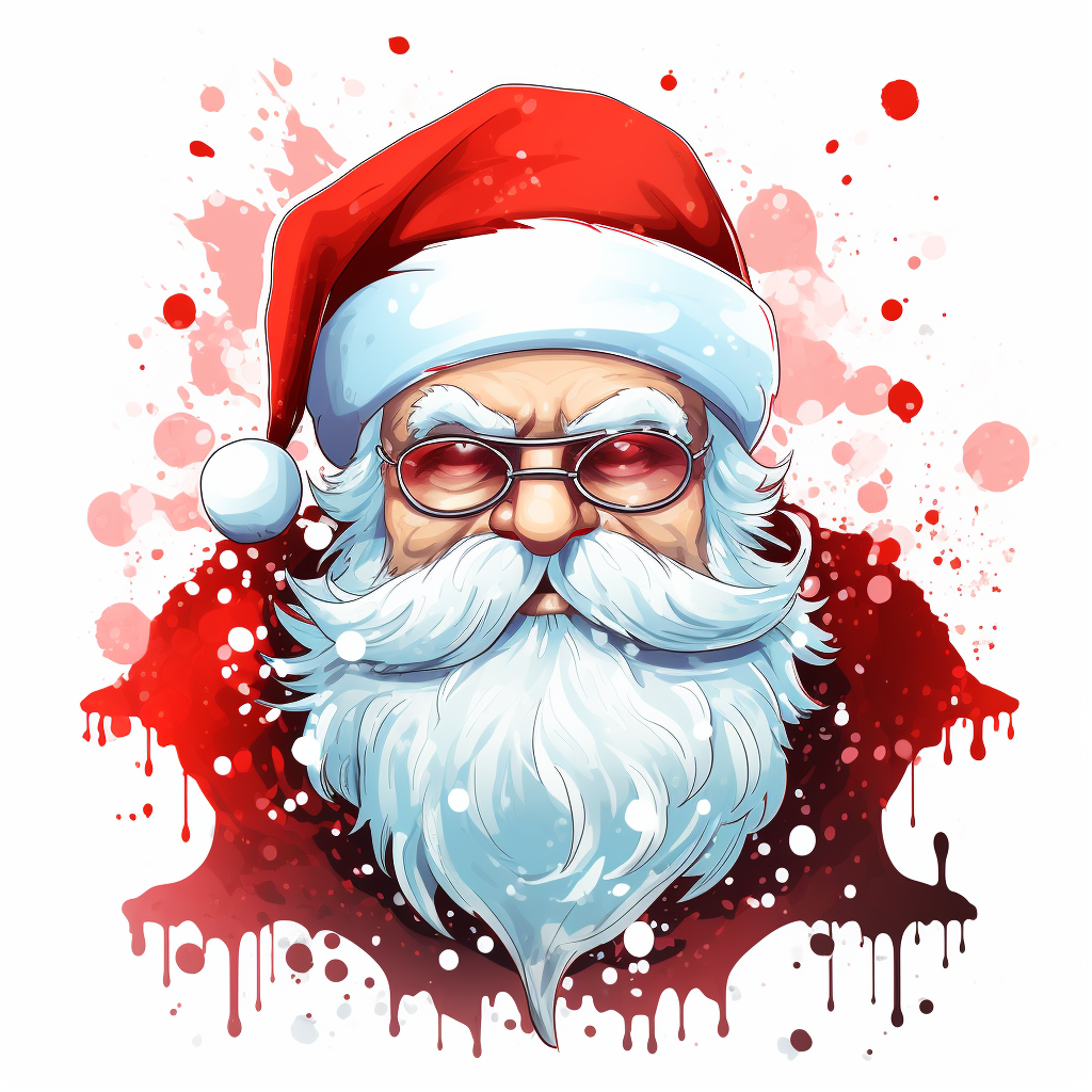 Colorful Santa Claus Dripping Artwork