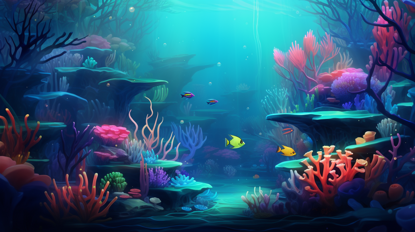 Vibrant undersea scene with Disney charm