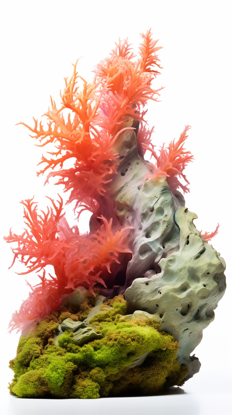 Brightly Colored Sea Moss on Rock