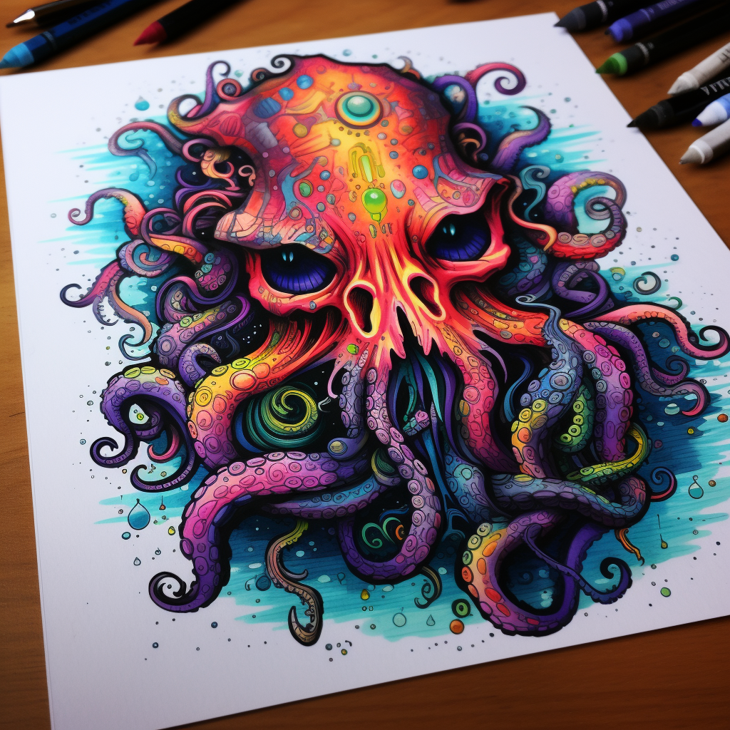 Colorful Serious Octopus Picture