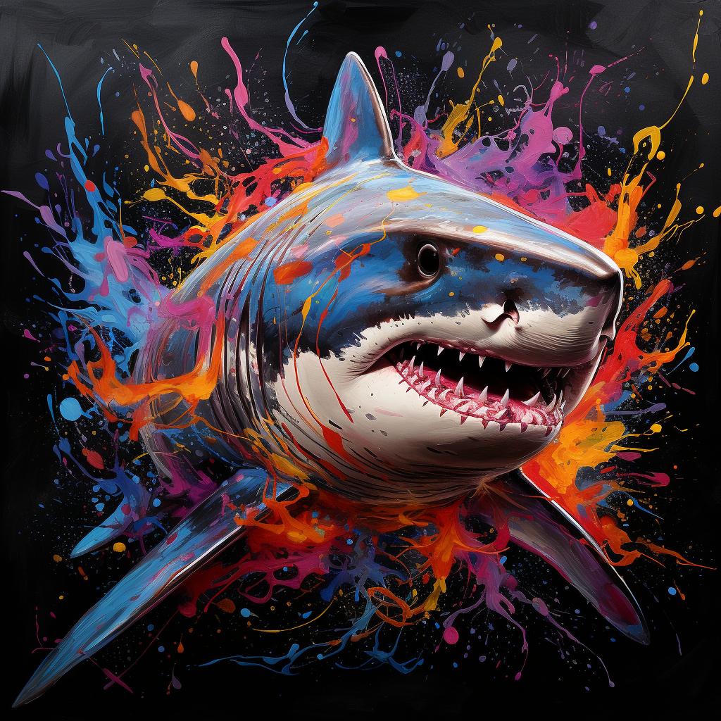 Colorful Serious Shark Picture