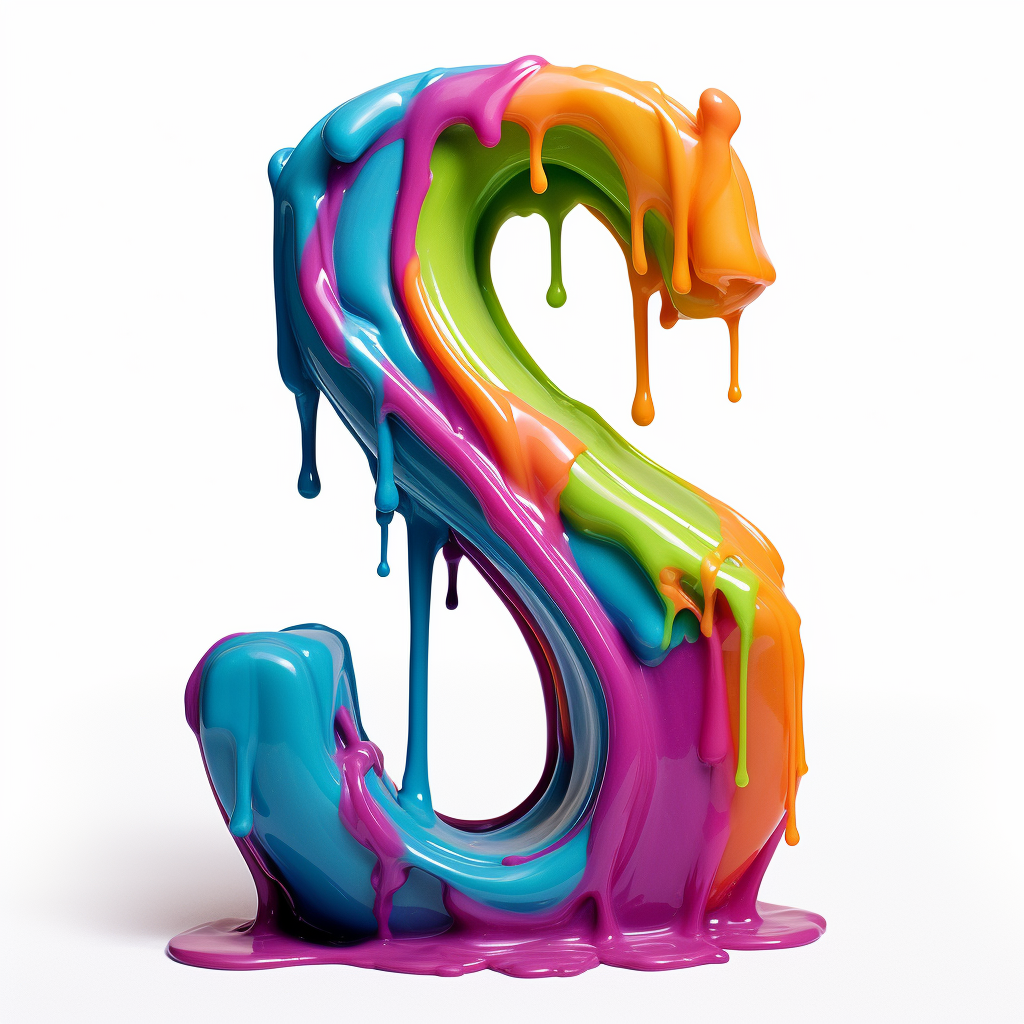 Colorful slime letter s