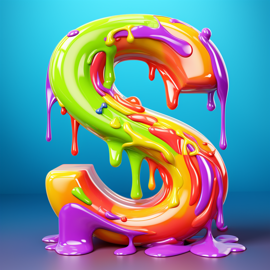 Colorful slime letters spelling  Slip The Slime