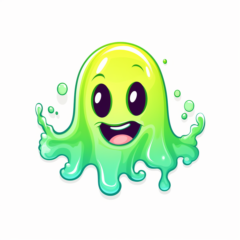 Playful slime logo saying hi