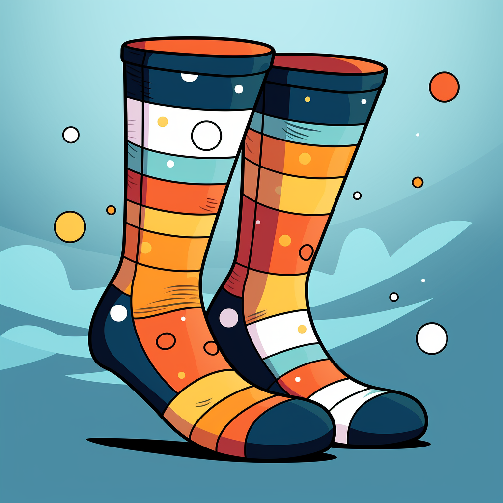 Logo featuring colorful socks for Zoey's Patreon