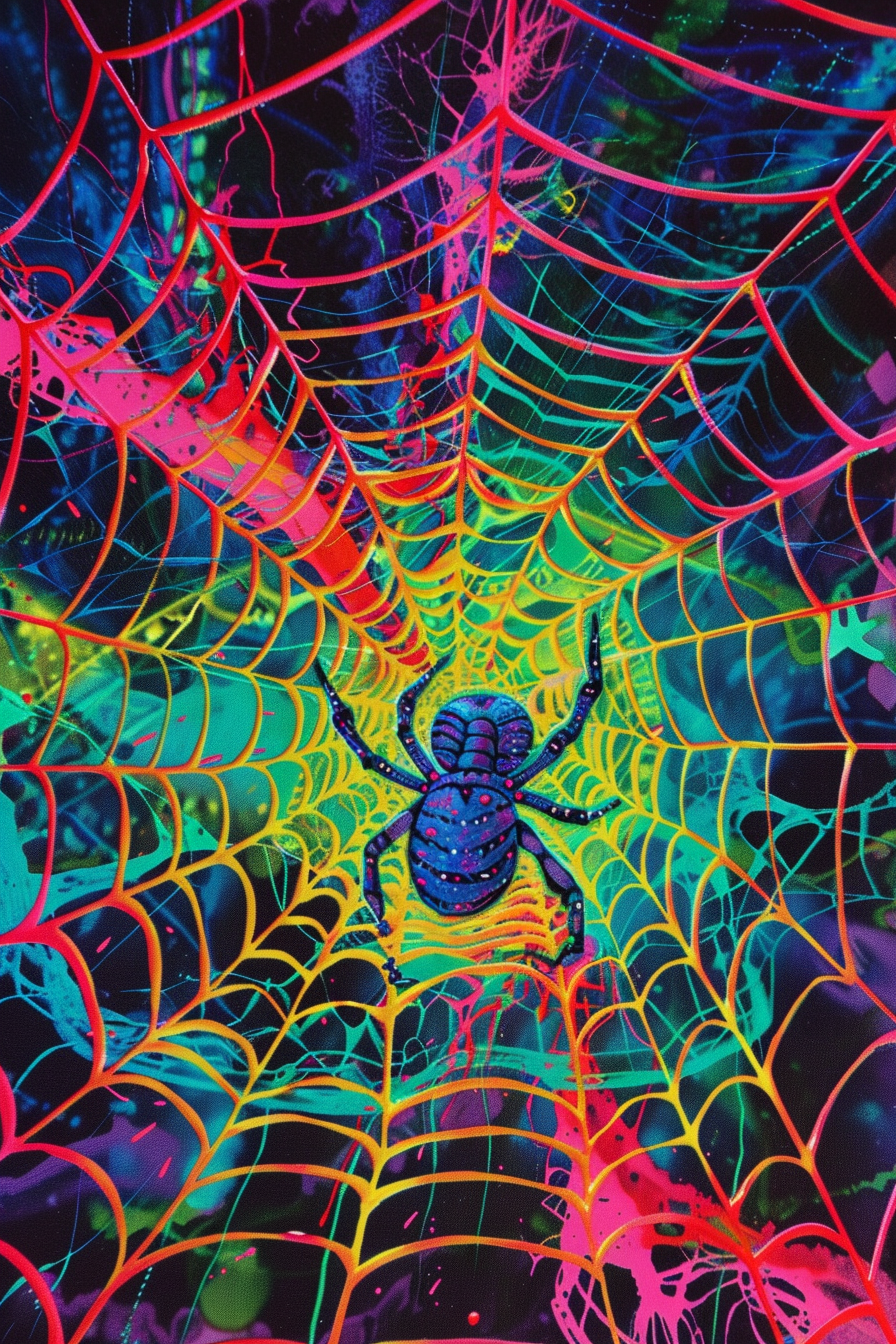 Neon Spiderweb Artwork Image