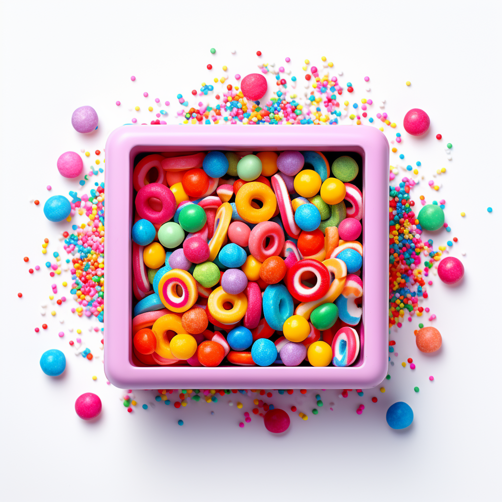 Colorful sprinkle box with design