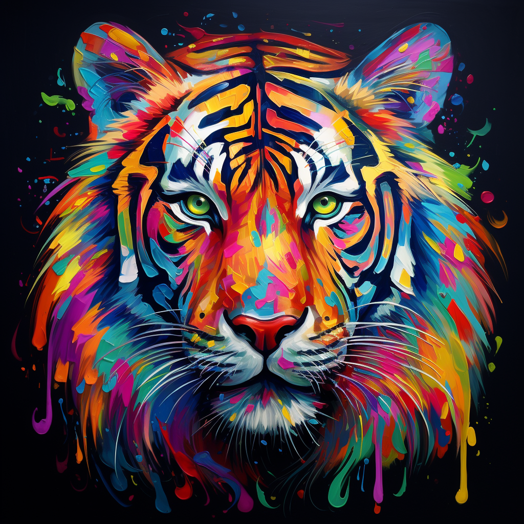 Vibrant tiger in colors