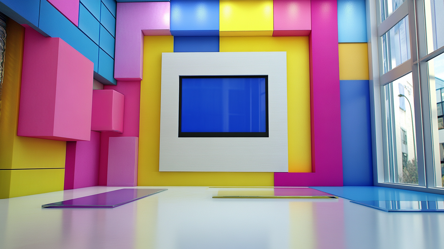 Colorful TV Wall Exhibition Display