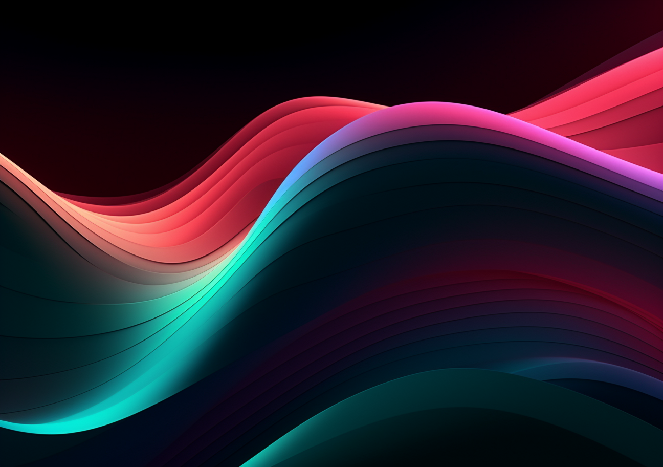 Vibrant undulating lines on dark background