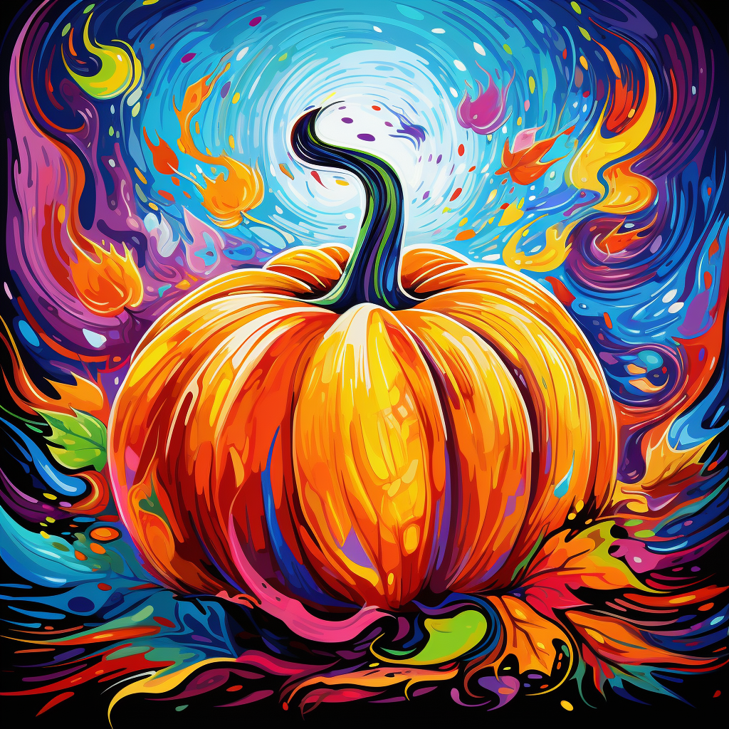 Illustration of a colorful pumpkin