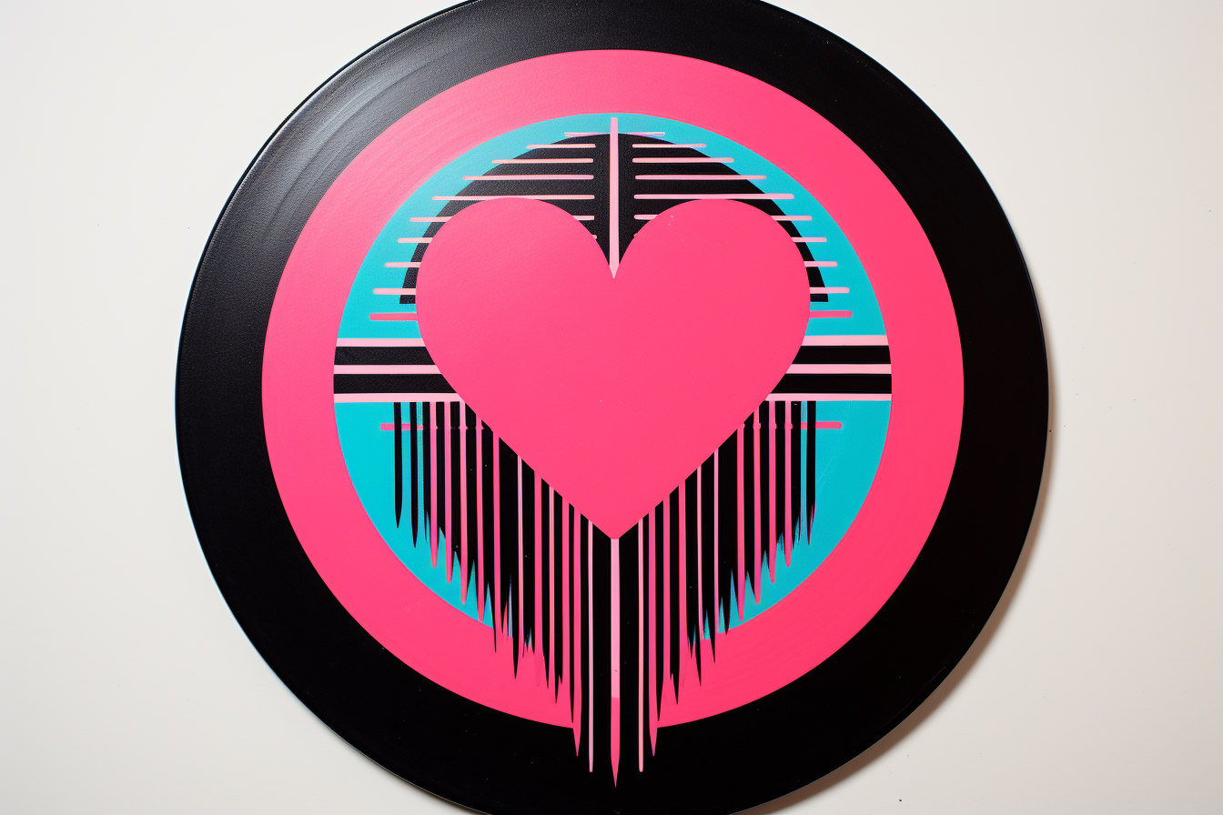 Colorful Vinillo Disc with Heart