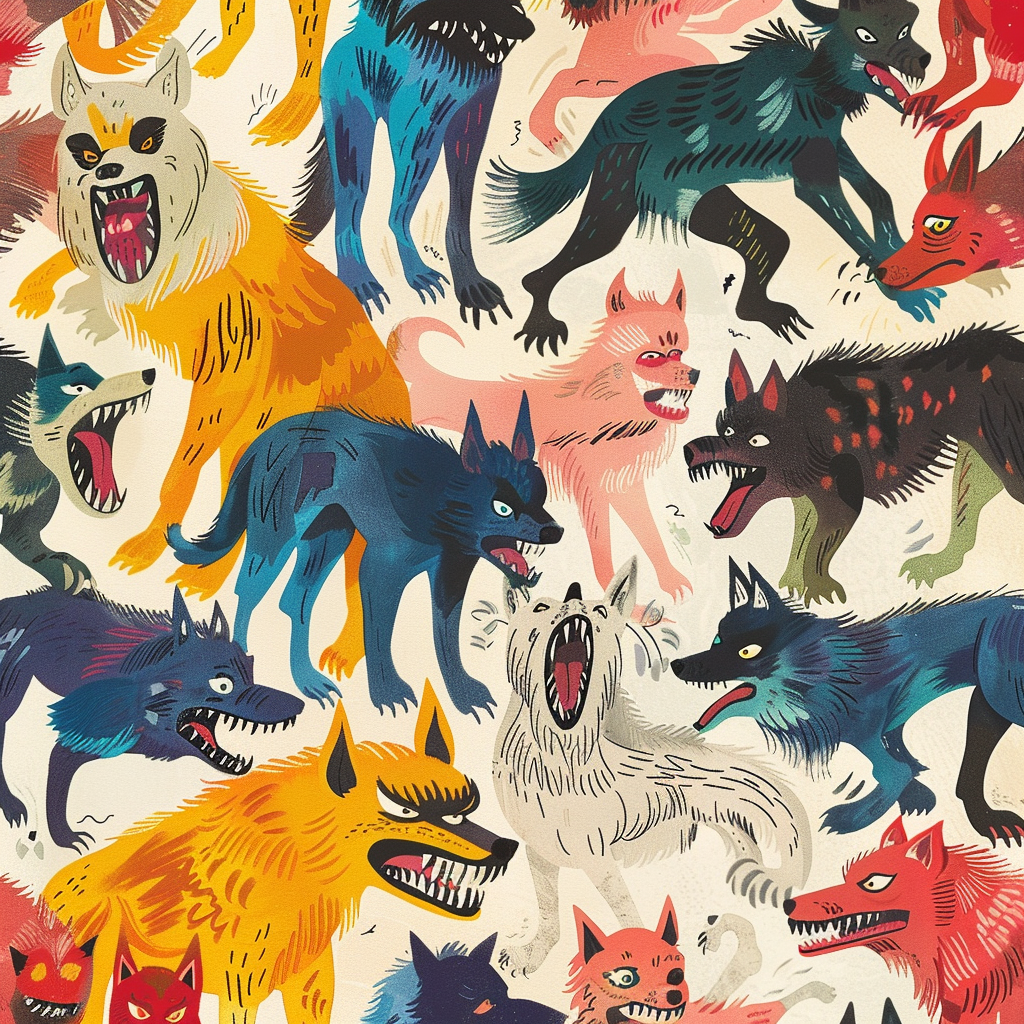 Colorful Werewolf Wallpaper Scene