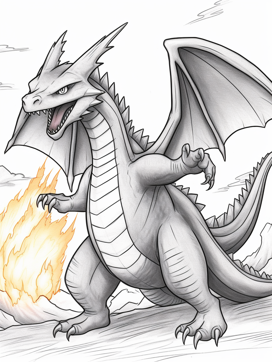 Charizard coloring book page image