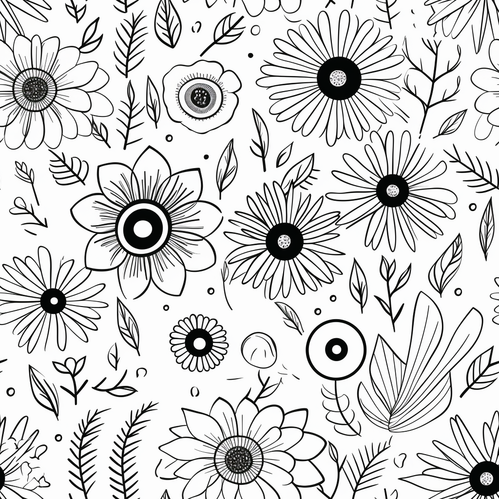 Flowers Coloring Pattern Design