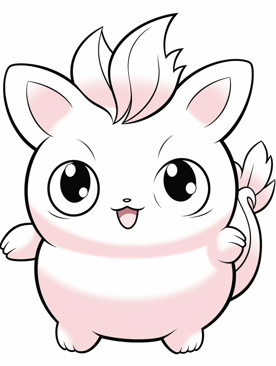 Adorable Jigglypuff coloring book page