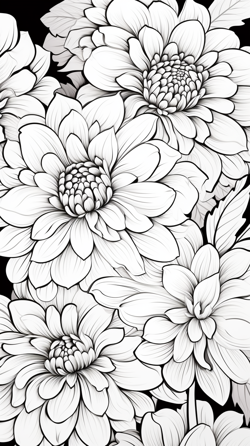 Coloring flowers with geometric background