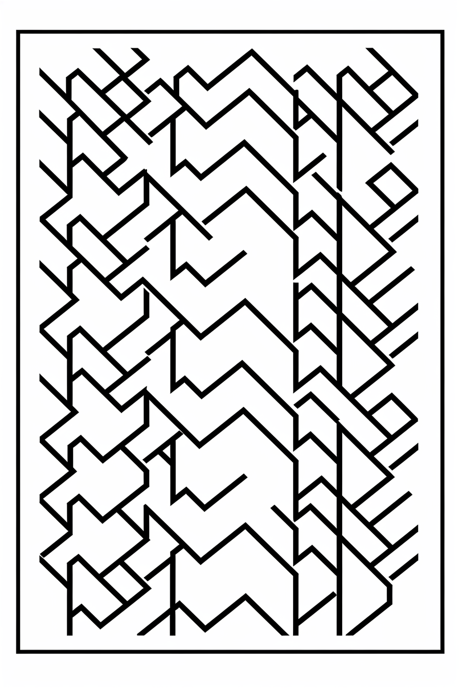 Beginner Coloring Page with Basic Shapes and Houndstooth Pattern