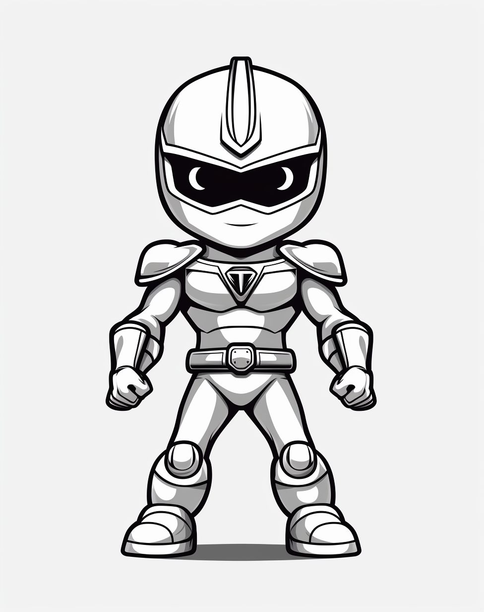 Power Rangers ducking motion coloring page