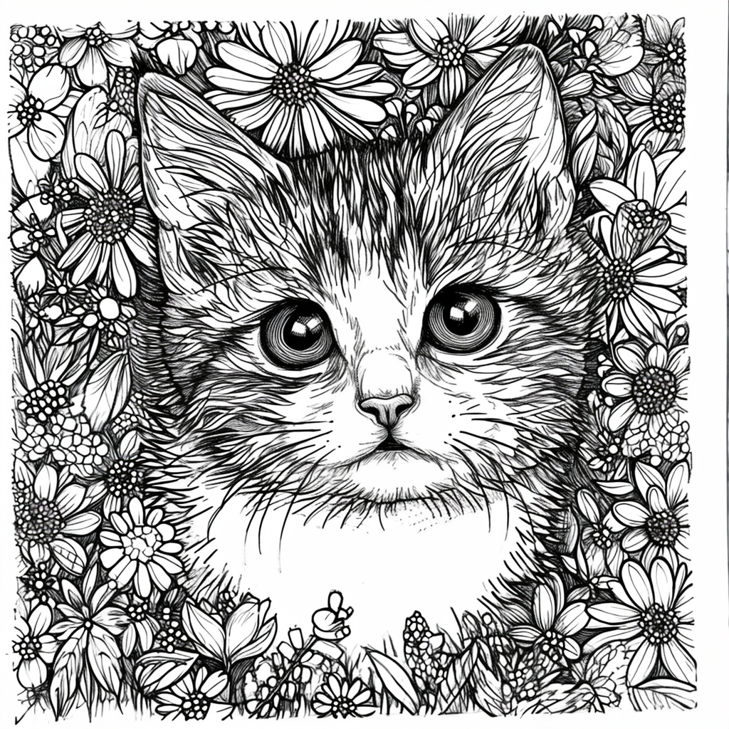 Kitten Coloring Page