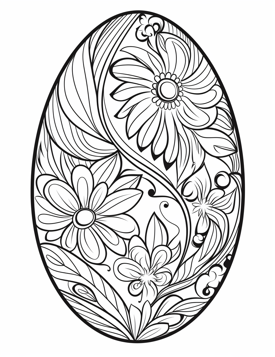 Easter Egg Cartoon Coloring Pages