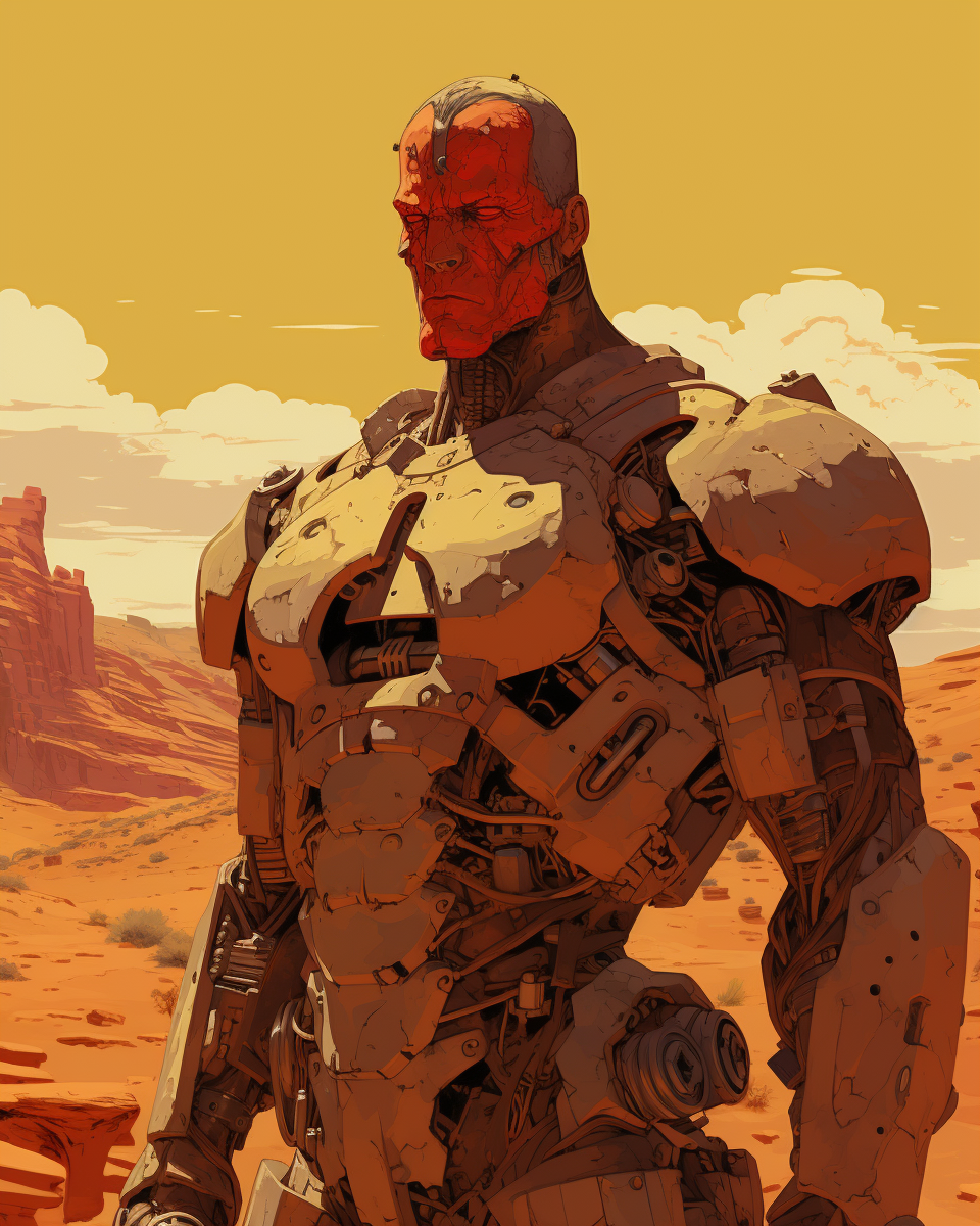 Colossus in desert art Mike Mignola