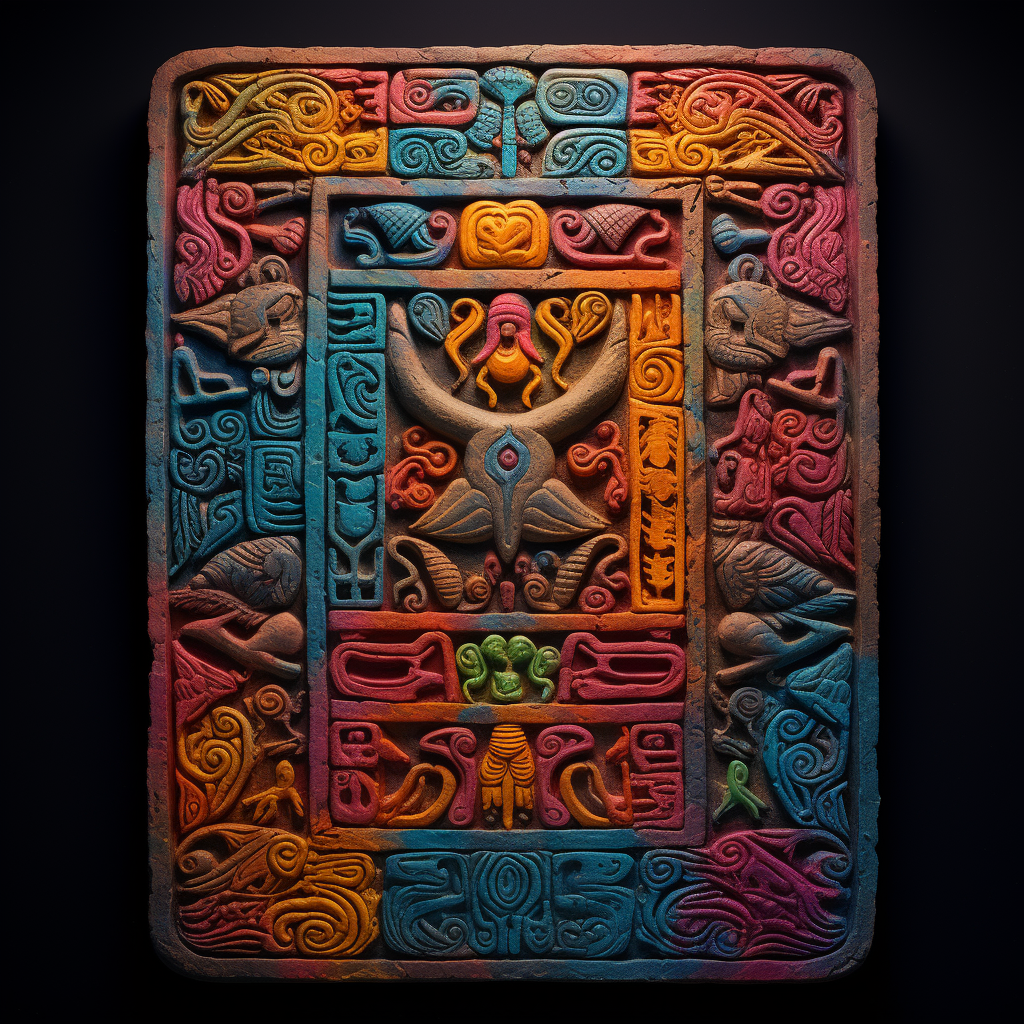 Artistic colourful clay tablet of the world  ?