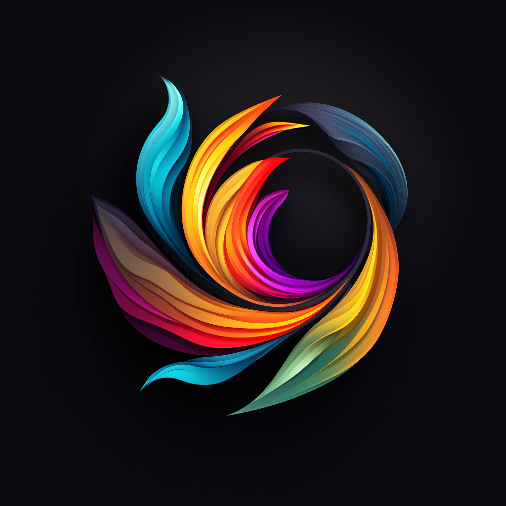 Colorful soul logo on black background