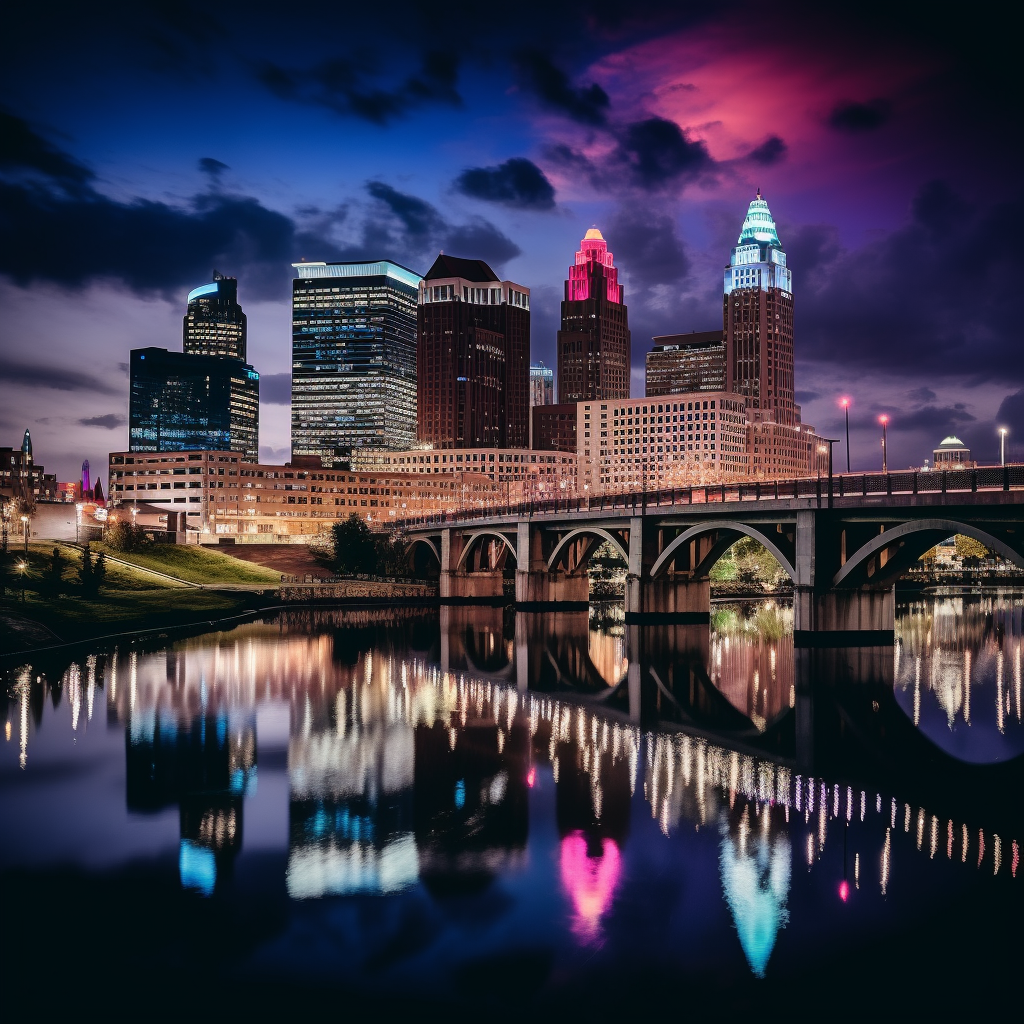 Beautiful view of Columbus Ohio skyline