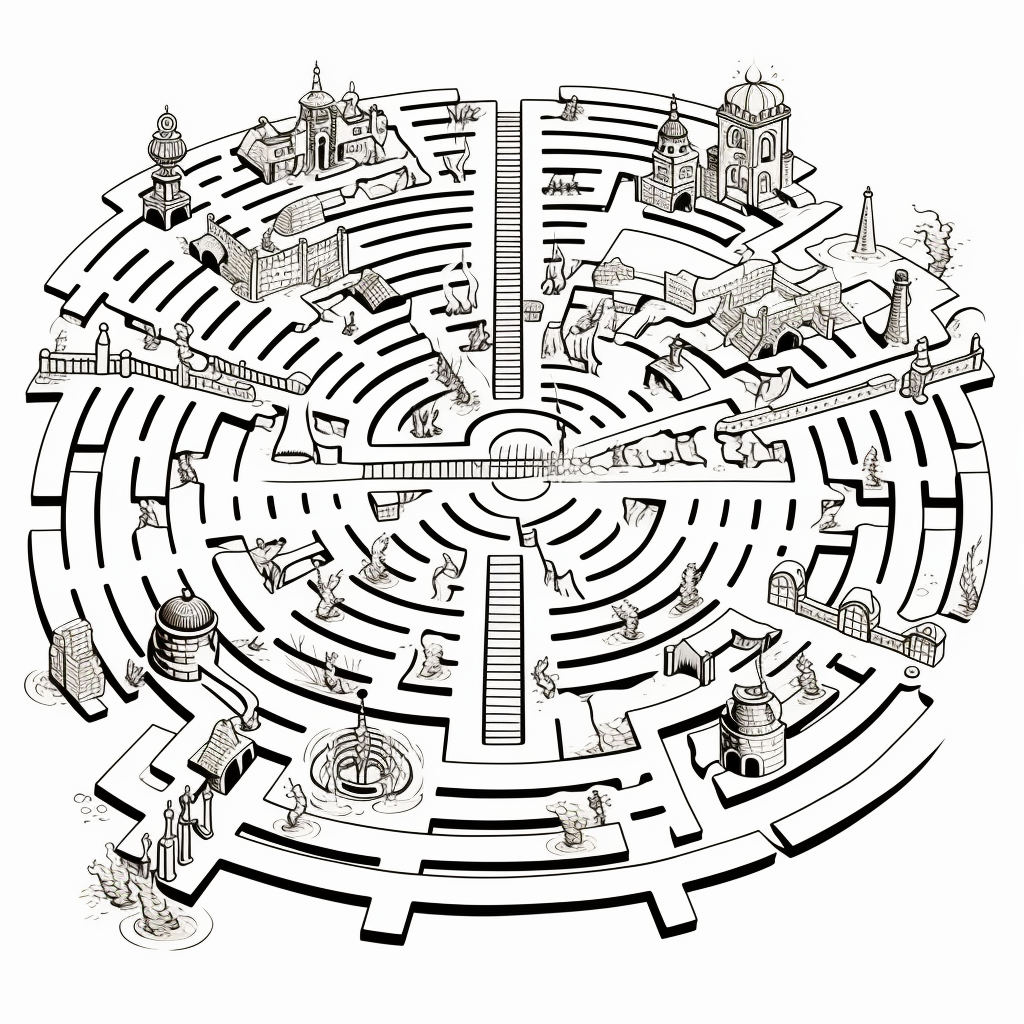 Maze depicting Christopher Columbus' journey