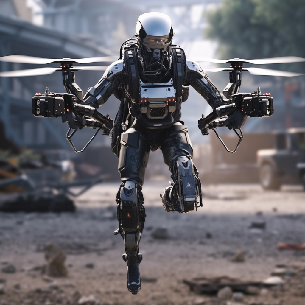 Bipedal combat drone by Ordinary Technology