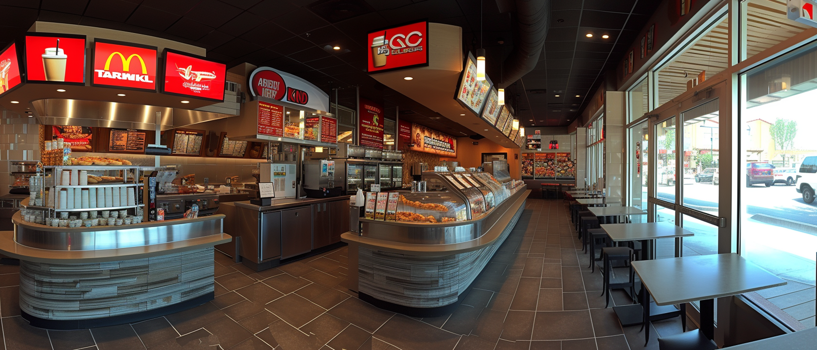 Combined Restaurant Counter Interior